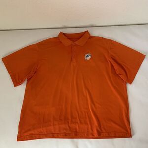 Vintage Miami Dolphins Polo Shirt Antigua 2XL XXL Orange Embroidered Football